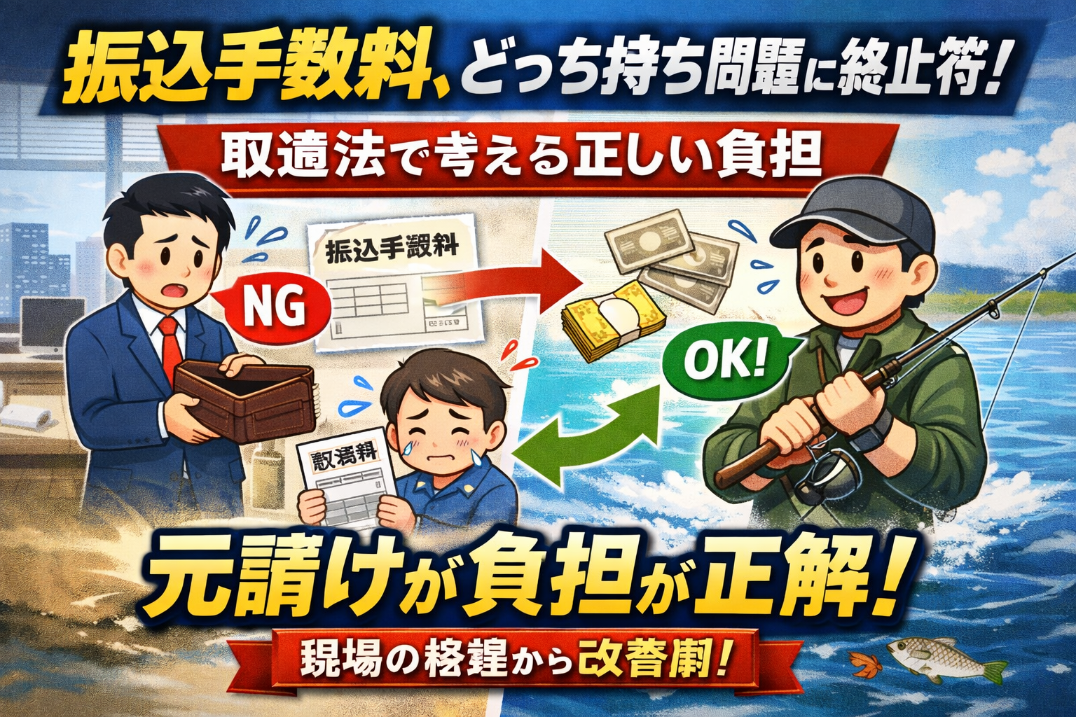 下請けへの振込手数料、どちらが負担？　取適法（旧下請法）で見落とされがちな落とし穴